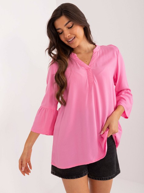 Różowa wiskozowa bluzka na co dzień